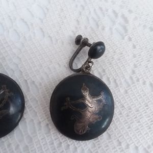 925 Silver Screw On Dangle Earrings Made in Siam